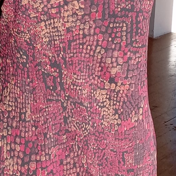 Burgundy and tan Shear two-piece dress set - Picture 8 of 11